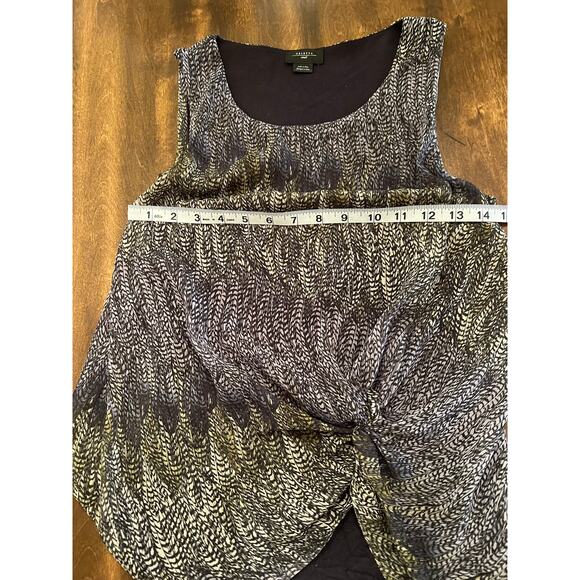 Anthropologie Deletta Women's Sleeveless Knotted Abstract Boho Blouse Small - Picture 5 of 6